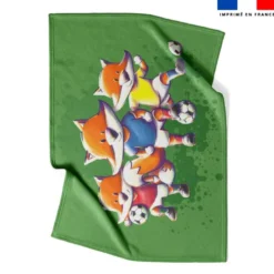 Coupon couverture imprimé renard foot - Création Stillistic