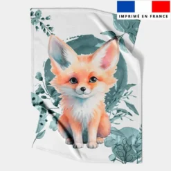 Coupon couverture imprimé renard aquarelle