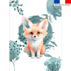 Coupon couverture imprimé renard aquarelle
