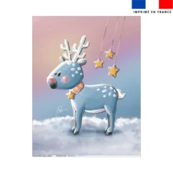 Coupon couverture imprimé renne d'hiver - Création Stillistic