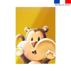 Coupon couverture imprimé Singe Lou-Stick - Création Stillistic