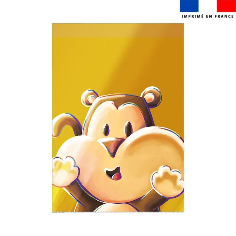 Coupon couverture imprimé Singe Lou-Stick - Création Stillistic