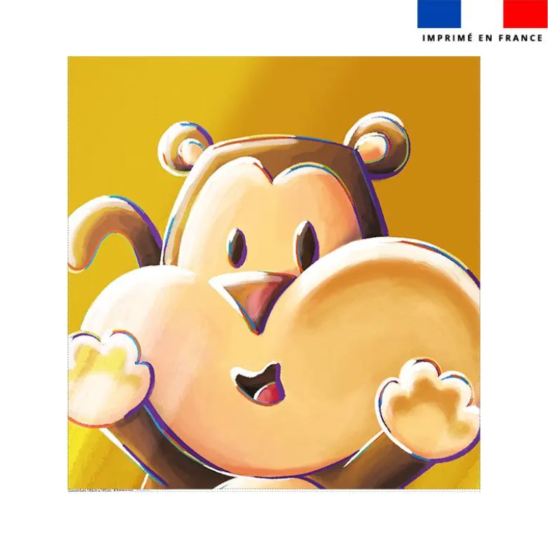 Coupon couverture imprimé Singe Lou-Stick - Création Stillistic