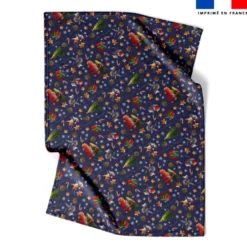 Coupon couverture imprimé souris de noel bleu - Création Stillistic
