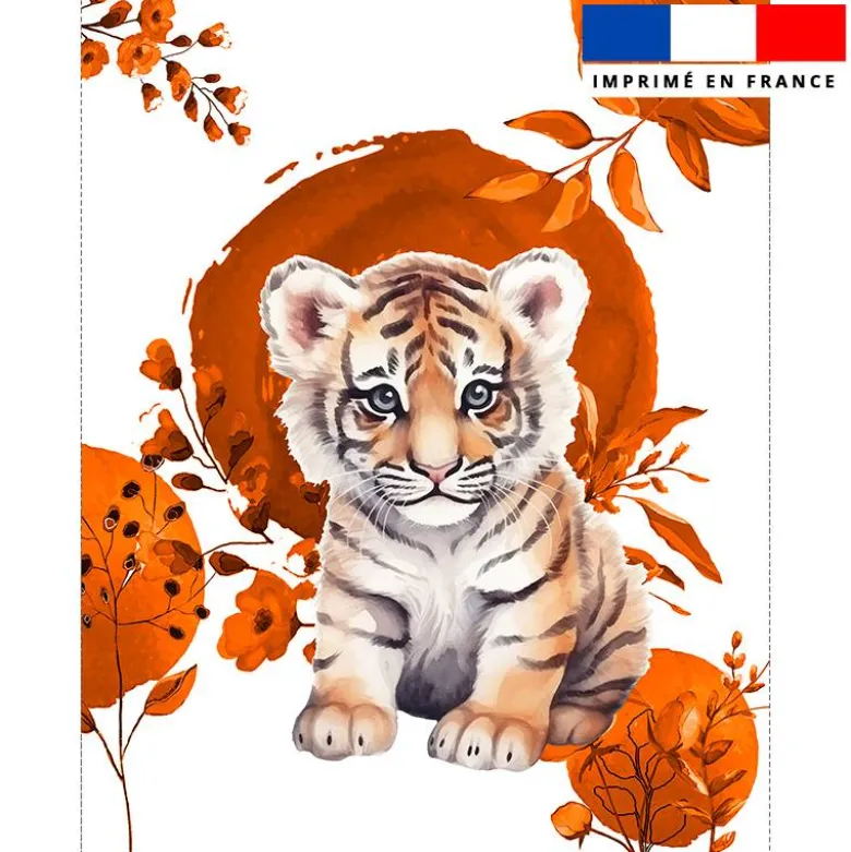 Coupon couverture imprimé tigre aquarelle