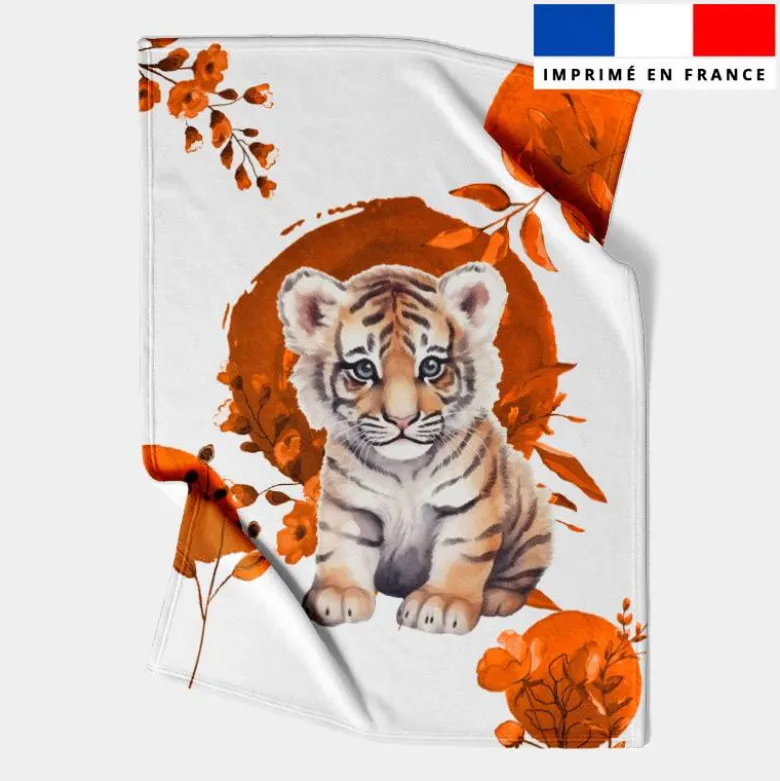 Coupon couverture imprimé tigre aquarelle