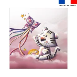 Coupon couverture imprimé tigre blanc - Création Stillistic