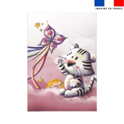Coupon couverture imprimé tigre blanc - Création Stillistic