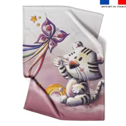Coupon couverture imprimé tigre blanc - Création Stillistic