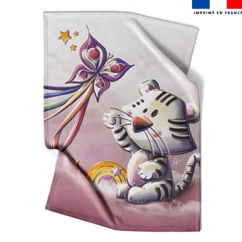 Coupon couverture imprimé tigre blanc - Création Stillistic