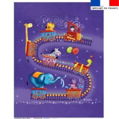 Coupon couverture imprimé train circus - Création Nidillus