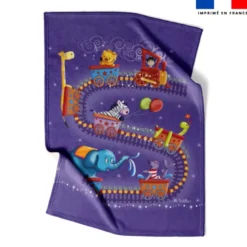 Coupon couverture imprimé train circus - Création Nidillus