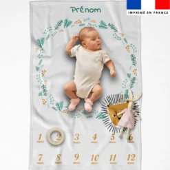 Coupon couverture mensuelle bébé personnalisée - Jungle friends