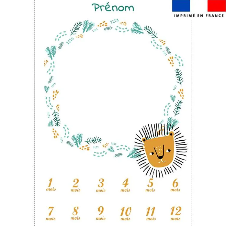 Coupon couverture mensuelle bébé personnalisée - Jungle friends