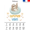 Coupon couverture mensuelle bébé personnalisée - Animaux à la plage