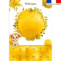 Coupon couverture mensuelle bébé personnalisée - Lionceau aquarelle