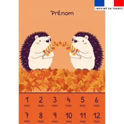 Coupon couverture mensuelle bébé personnalisée - Animaux d'automne
