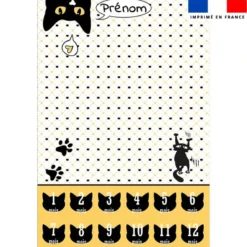 Coupon couverture mensuelle bébé personnalisée - Chat noir