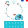 Coupon couverture mensuelle bébé personnalisée - Éléphant bleu
