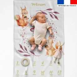 Coupon couverture mensuelle bébé personnalisée - Friends of forest