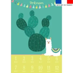 Coupon couverture mensuelle bébé personnalisée - Lama