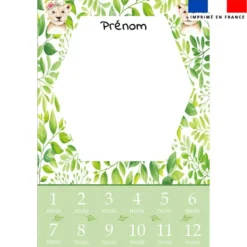 Coupon couverture mensuelle bébé personnalisée - Animaux aquarelle