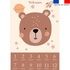 Coupon couverture mensuelle bébé personnalisée - Petit ourson