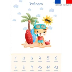 Coupon couverture mensuelle bébé personnalisée - Animaux d'été
