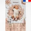 Coupon couverture mensuelle bébé personnalisée - Agneau aquarelle