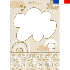 Coupon couverture mensuelle bébé personnalisée - Lapin dans les nuages