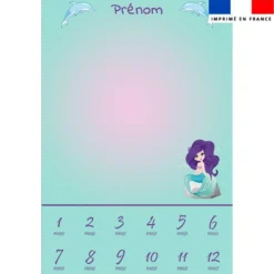 Coupon couverture mensuelle bébé personnalisée - Sirène