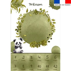 Coupon couverture mensuelle bébé personnalisée - Panda aquarelle