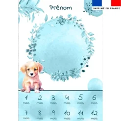 Coupon couverture mensuelle bébé personnalisée - Labrador aquarelle