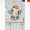 Coupon couverture mensuelle bébé personnalisée - Étoile verte