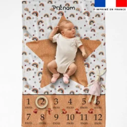 Coupon couverture mensuelle bébé personnalisée - Panda roux