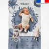 Coupon couverture mensuelle bébé personnalisée - Husky aquarelle