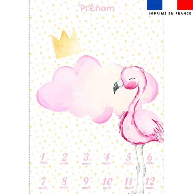 Coupon couverture mensuelle bébé personnalisée - Sweet flamant rose