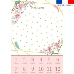Coupon couverture mensuelle bébé personnalisée - Fleuri