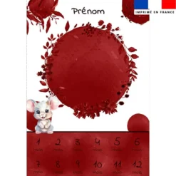 Coupon couverture mensuelle bébé personnalisée - Souris aquarelle