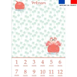 Coupon couverture mensuelle bébé personnalisée - Flamant rose