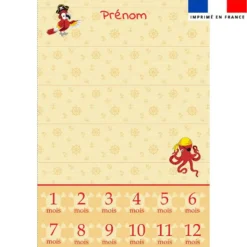 Coupon couverture mensuelle bébé personnalisée - Pirate
