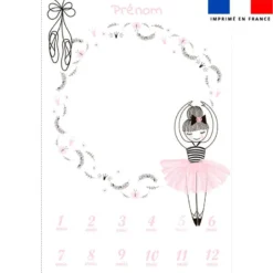 Coupon couverture mensuelle bébé personnalisée - Ballet