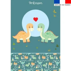 Coupon couverture mensuelle bébé personnalisée - Bébé dino