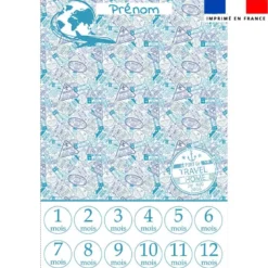 Coupon couverture mensuelle bébé personnalisée - Voyage
