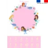 Coupon couverture mensuelle bébé personnalisée - Petites sirènes