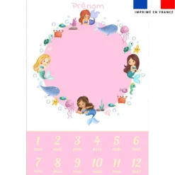 Coupon couverture mensuelle bébé personnalisée - Petites sirènes