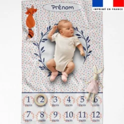 Coupon couverture mensuelle bébé personnalisée - Renard