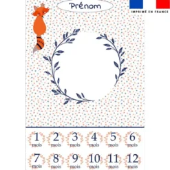 Coupon couverture mensuelle bébé personnalisée - Renard