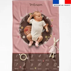 Coupon couverture mensuelle bébé personnalisée - Folk fox