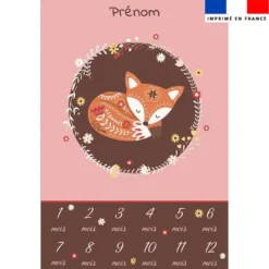 Coupon couverture mensuelle bébé personnalisée - Folk fox